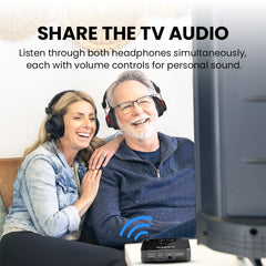 HT41899 Plus Wireless Dual Headphones for TV watching, with clear sound, use two headphones simultaneously with independent volume control.