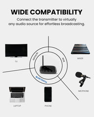Audiplex M3 Assistive Listening Devices for Church with optical, Bluetooth, and AUX inputs for TVs, mixers, laptops, and phones.