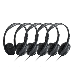 Wired On-Ear Headphones 5 Pack