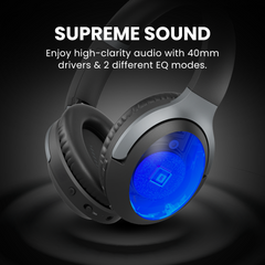 Aria Podio 3 Wireless Headphones with Mic, supreme sound with 40mm drivers and EQ modes for balanced audio or enhanced bass.