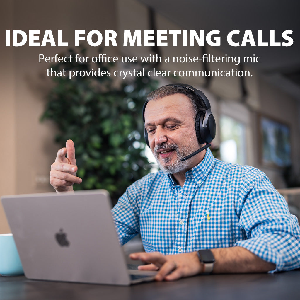 Aria Pro 3 Wireless Headset with Microphone for PC, with noise-filtering microphone for clear audio during calls and meetings.