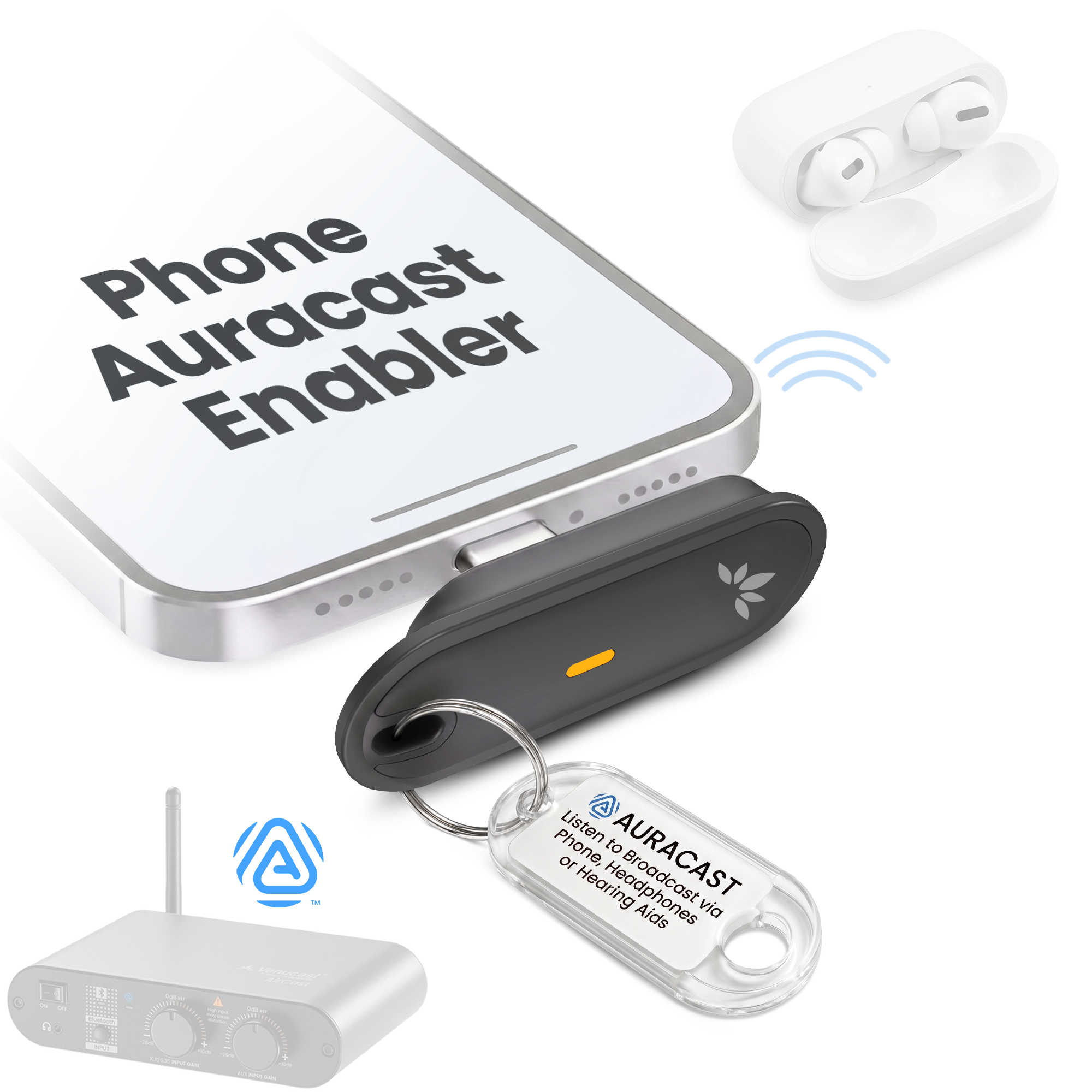 Aura C | Auracast Receiver for phones to receive broadcasts