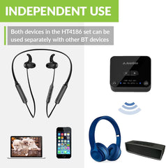 HT41866 Wireless Earbuds for TV Watching with independent Bluetooth mode for phones, tablets, computers, and other Bluetooth-enabled devices.