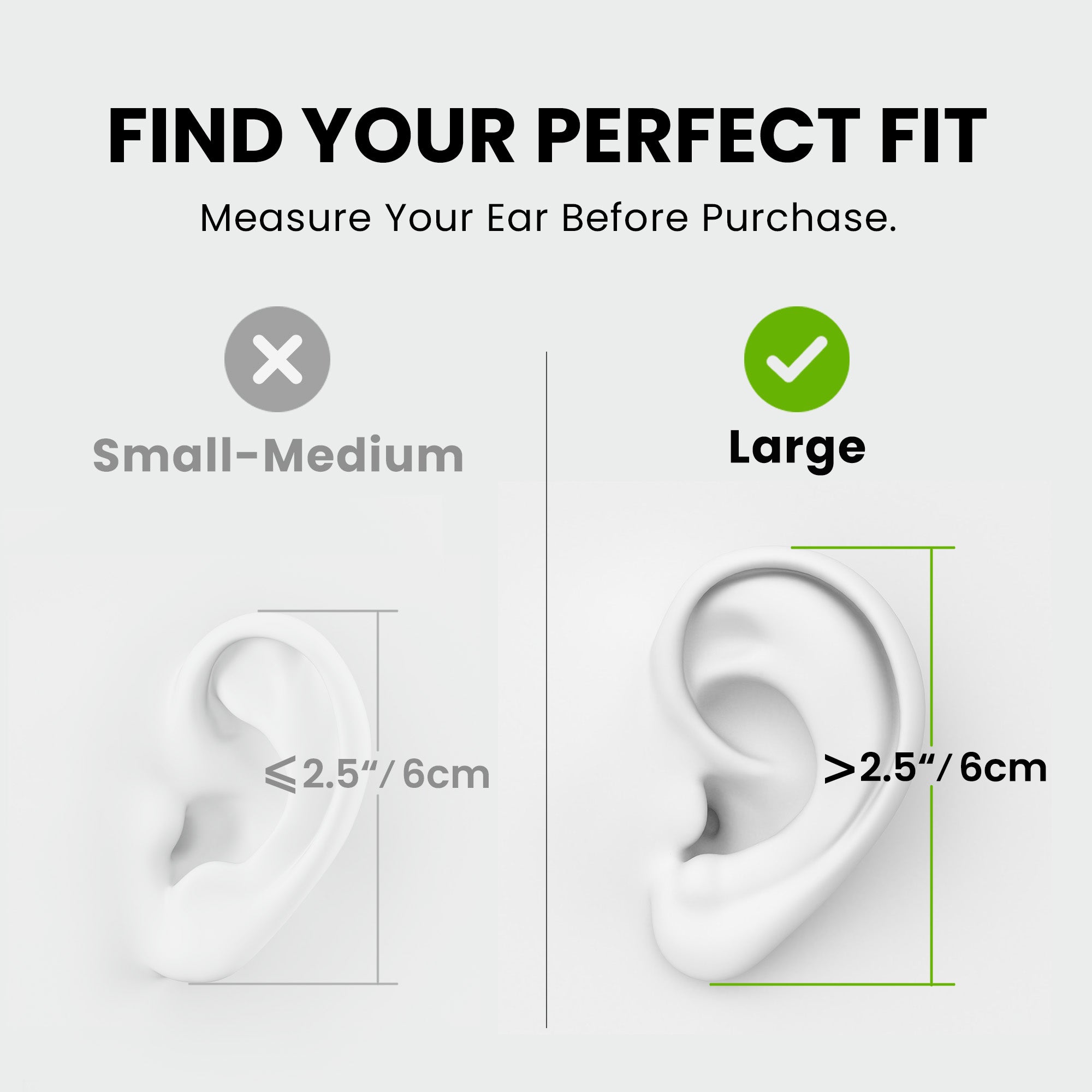 Resolve Wired Open-Ear Earbuds, available in large size 2.5 in length for a comfortable, secure fit.