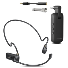FreeMic W Wireless Headset Microphone System for powered speakers, and mixers for teaching and venues, transmitters with 3.5mm and 6.35mm compatibility.