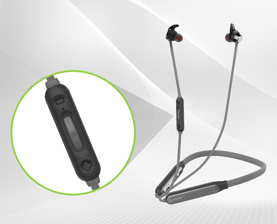 NB18 Neckband Bluetooth Earbuds, Clear Dialogue and Enhanced Bass modes with independent volume control
