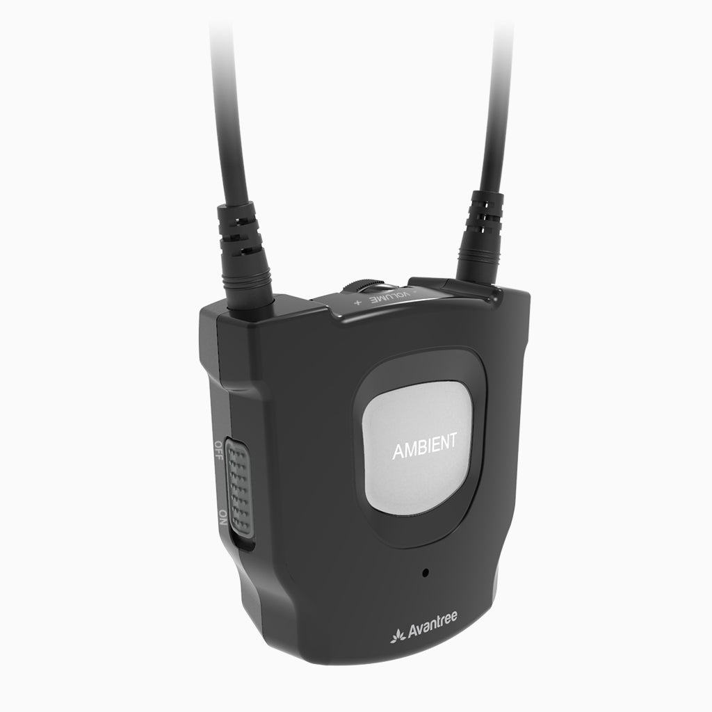 HT380 Wireless Headphones for Hearing-Impaired Seniors with independent volume control and ambient mode.