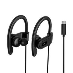 C171 Wired USB C Earbuds for Sports & Running with Microphone & Volume Controls, Compatible with New iPhone 15 & 16, Samsung, Google & Android Type C Phones Headphones with Ear Hook 