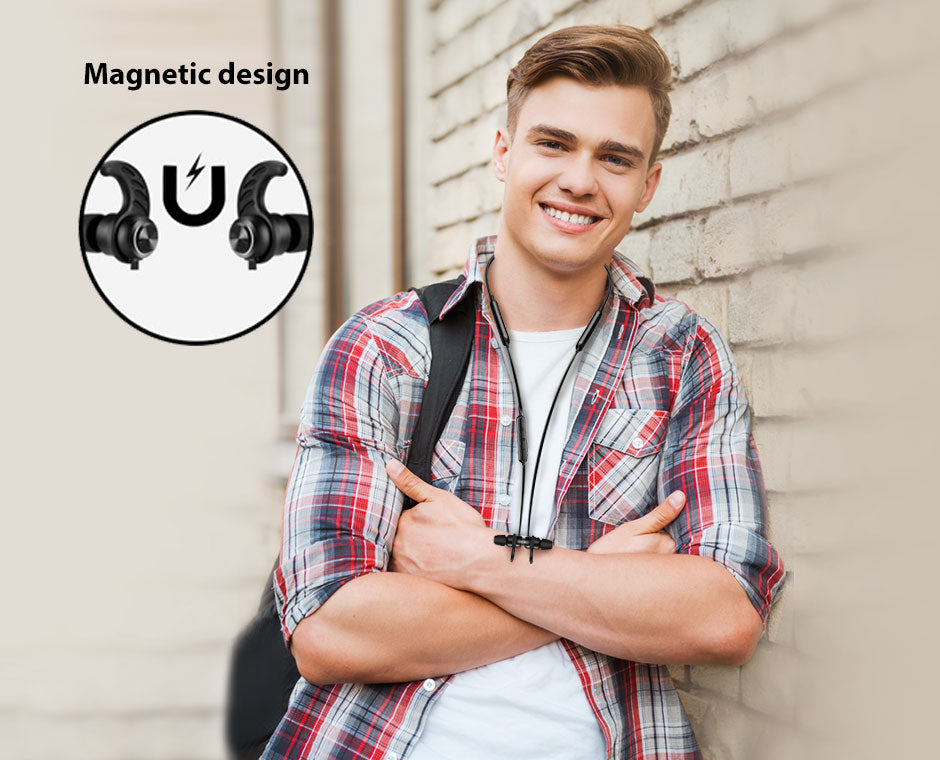 Neckband Bluetooth Earbuds, magnetic design, extremely lightweight
