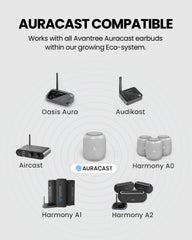 Harmony A0 Solo Auracast Bluetooth 5.4 Wireless Speaker for cafés, reception desks, and venues, compatible with Avantree Auracast transmitters and speakers.