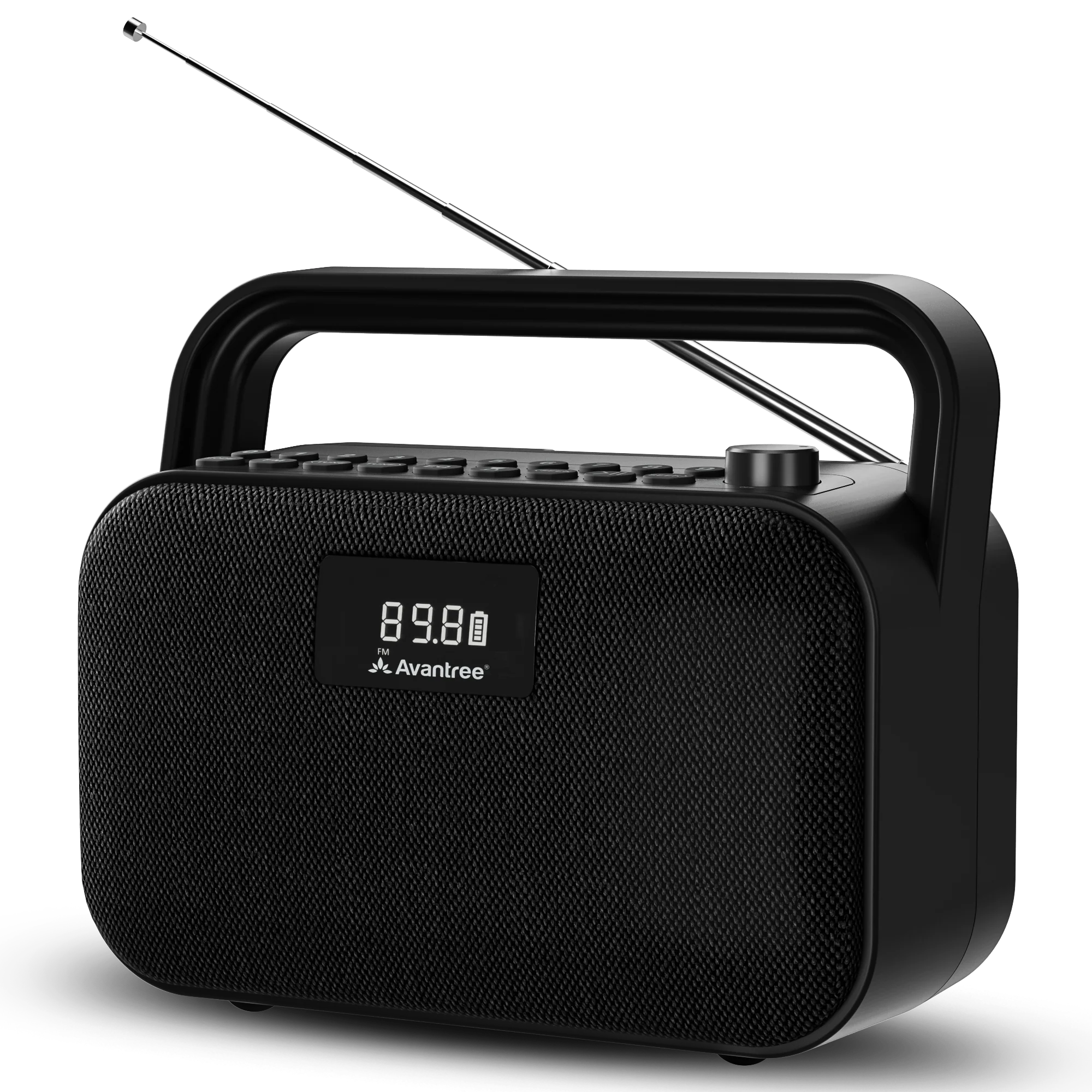 PowerByte Portable Bluetooth Radio Speaker, with FM radio with Bluetooth streaming, USB and SD card playback, or wired speaker for versatile listening.