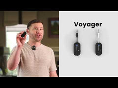 Voyager Bluetooth Airplane Adapter with OLED Screen & Auracast, works with Bluetooth headphones and  Auracast devices.
