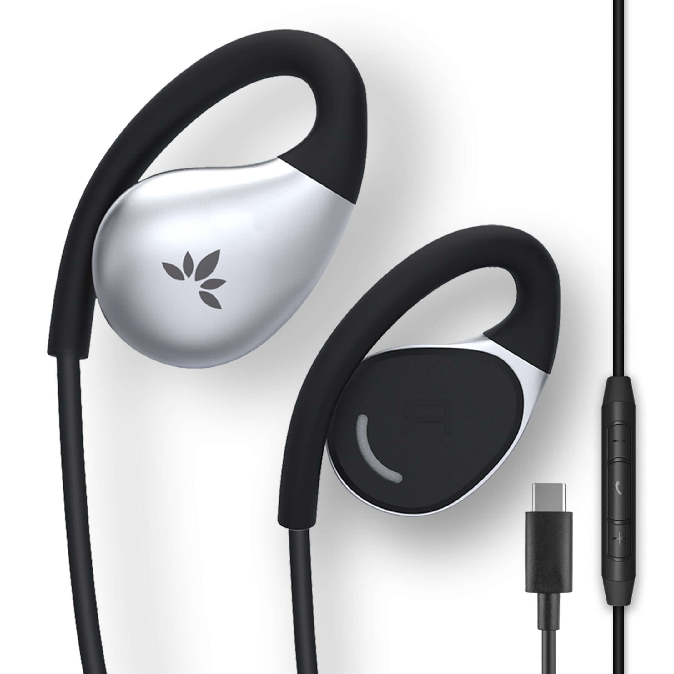Resolve Wired Open-Ear Earbuds, compatible with USB-C smartphones, tablets, laptops, and other USB-C supported devices.