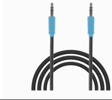 Audikast 4HA AUX cable with blue round ends