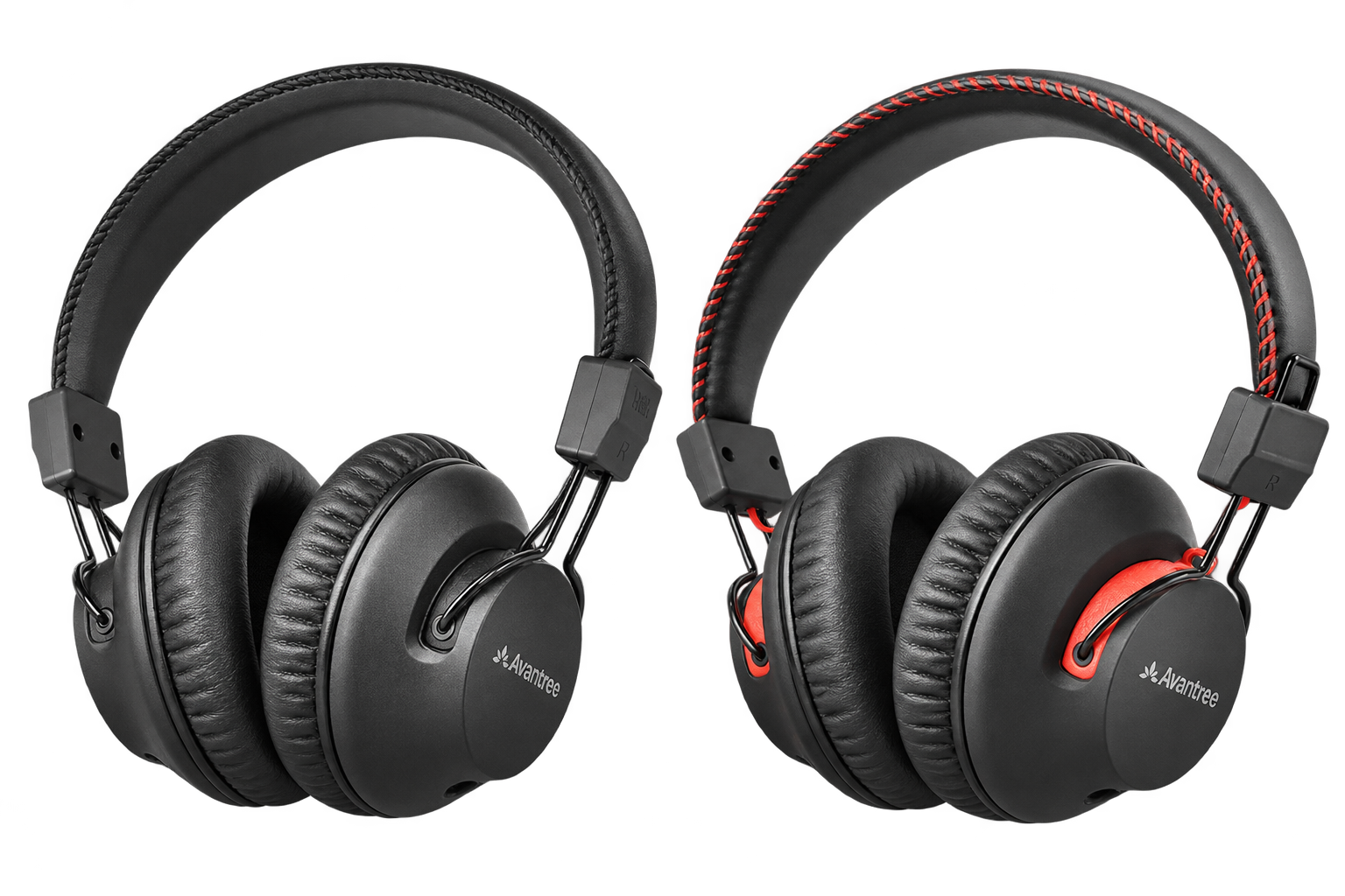 Black and red HT41899 Plus 2 headphones without charging docks